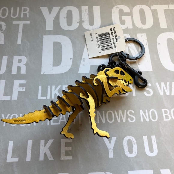 NWT ORIGINAL RARE Coach small Rexy bag charm gold hologram